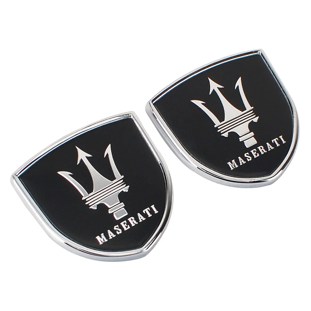 ملصق درع تلقائي شعار نافذة السيارة شارات لشعار Maserati Quattroporte Cabrio GT Levante Ghibli Gran GC Granturismo Coup