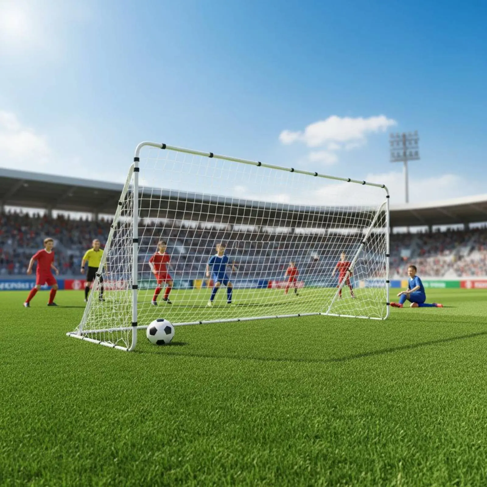 

Metal Soccer Goal Long-Lasting Outdoor Football Goal Athletic Gear Easy to Assemble Quick Set up for Teens