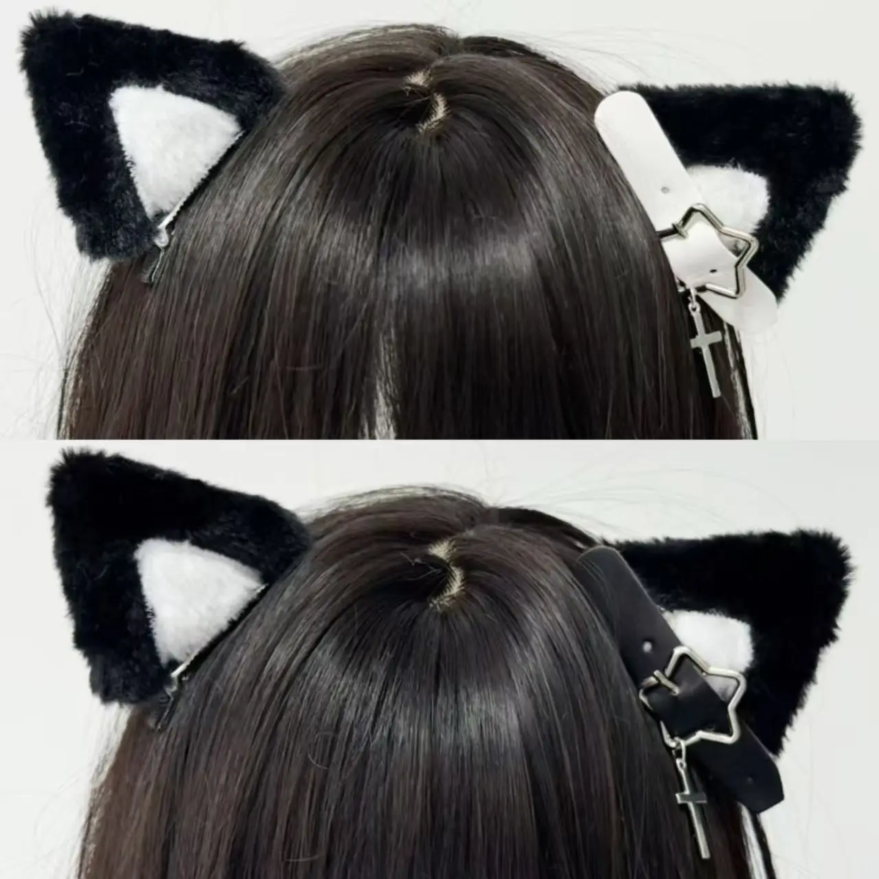 고양이 귀 머리핀 여성용 인조 모피 헤어 바레트 핑크 액세서리 푹신한 파티 용품 애니메이션 코스프레 Y2K 헤드웨어