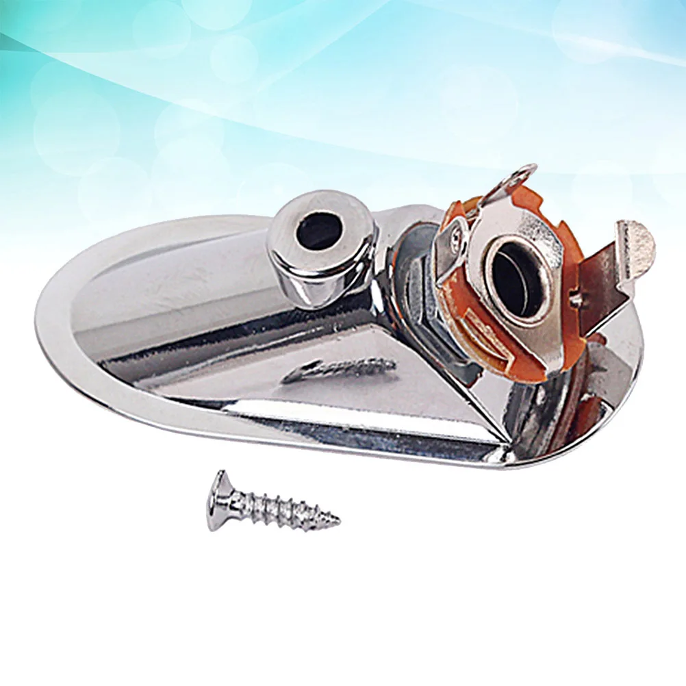 

Boat Style Guitar Pickup Output Input Jack Plug Silver for Electric Guitar Bass 14 Inch Standard Indented Plate