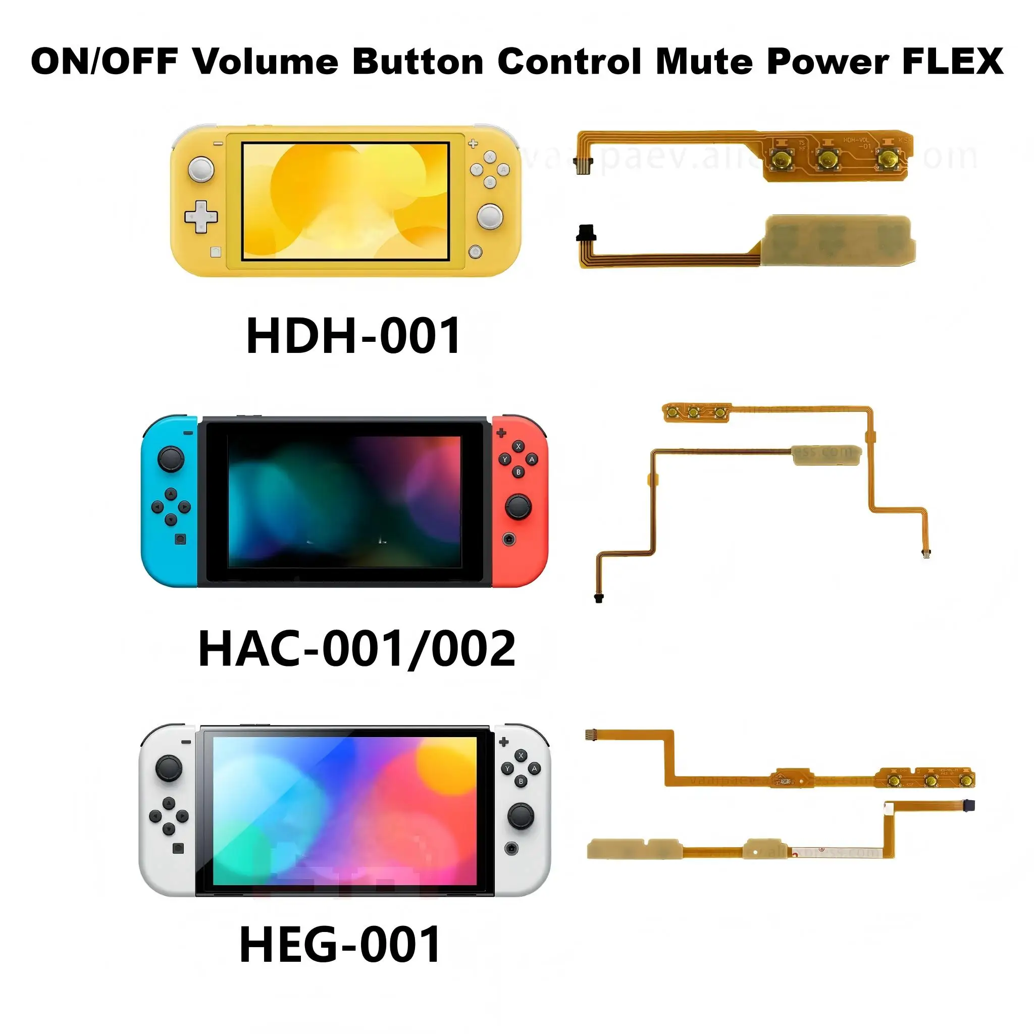 Switch Console ON OFF Volume Power Button Repair Flex Cable for Switch HAC-001/002 Lite HDH-001  OLED HEG-001