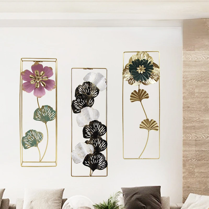 Modern Colorful Flower Wall Decoration Bedroom Sofa background 3D Iron Wall Hanging Simplicity Room Decoration Accessories