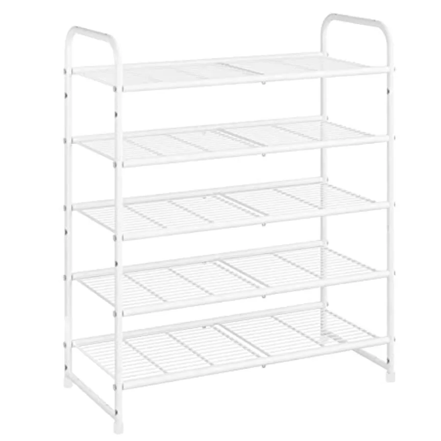 

5-Tier Stackale Soe Rack Expandale and Adjustale Soe Orgazer Stora Self Wire Grid Wite