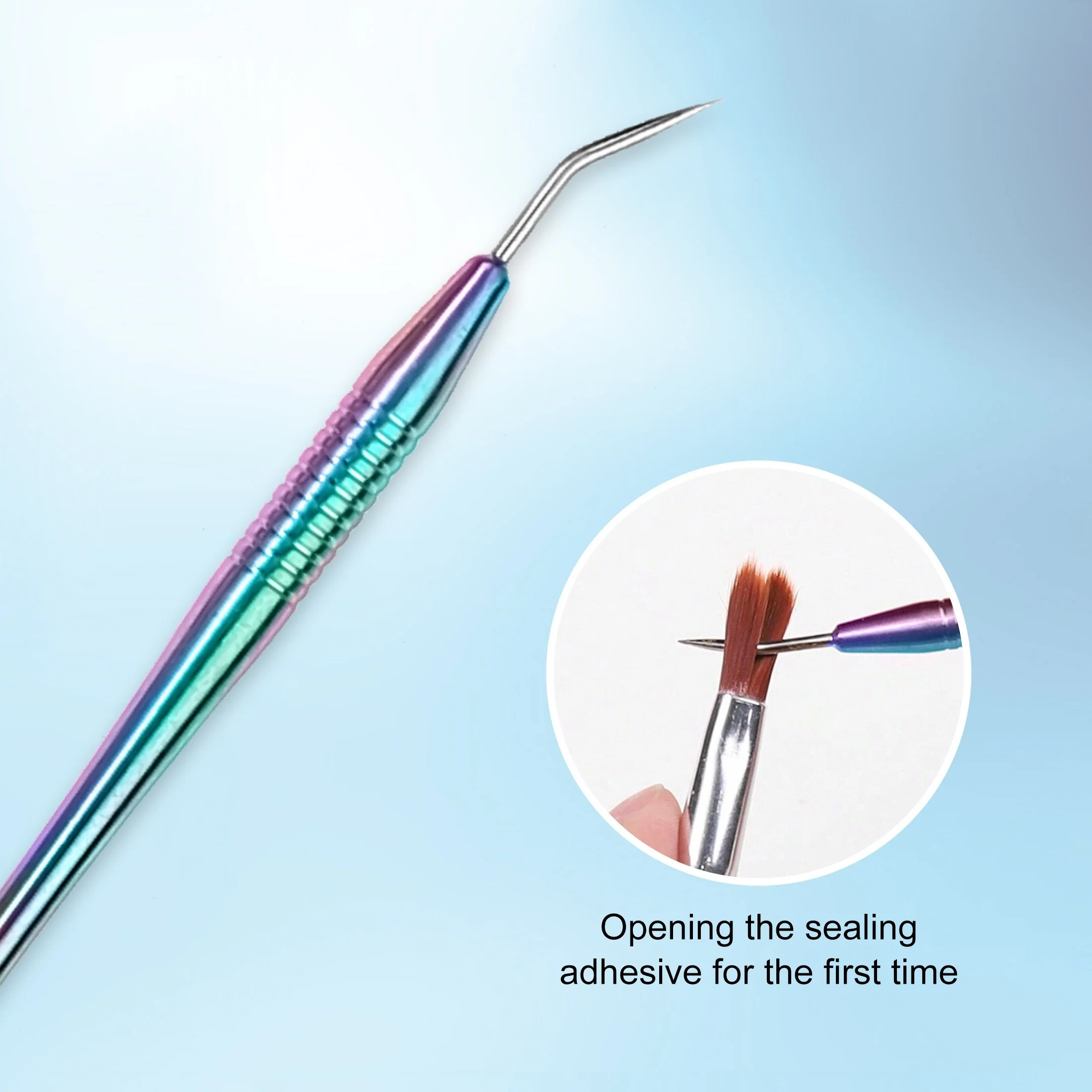 1 szt. Dwustronny szczoteczka do paznokci ze stali nierdzewnej, grzebień do czyszczenia, bez zapachu, narzędzie do pielęgnacji paznokci z żelem kryształowym