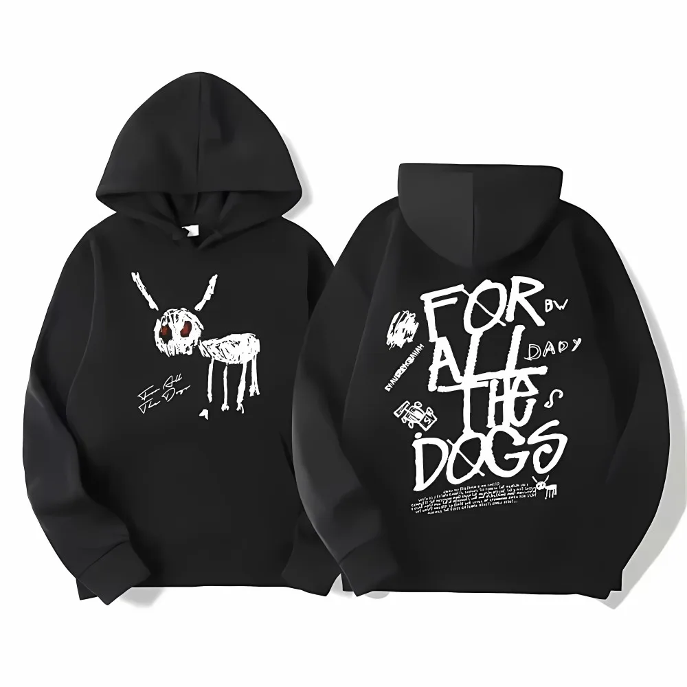 Fashionable men's autumn fun cartoon letter printed comfortable soft hooded sportswear outdoor multifunctional casual top
