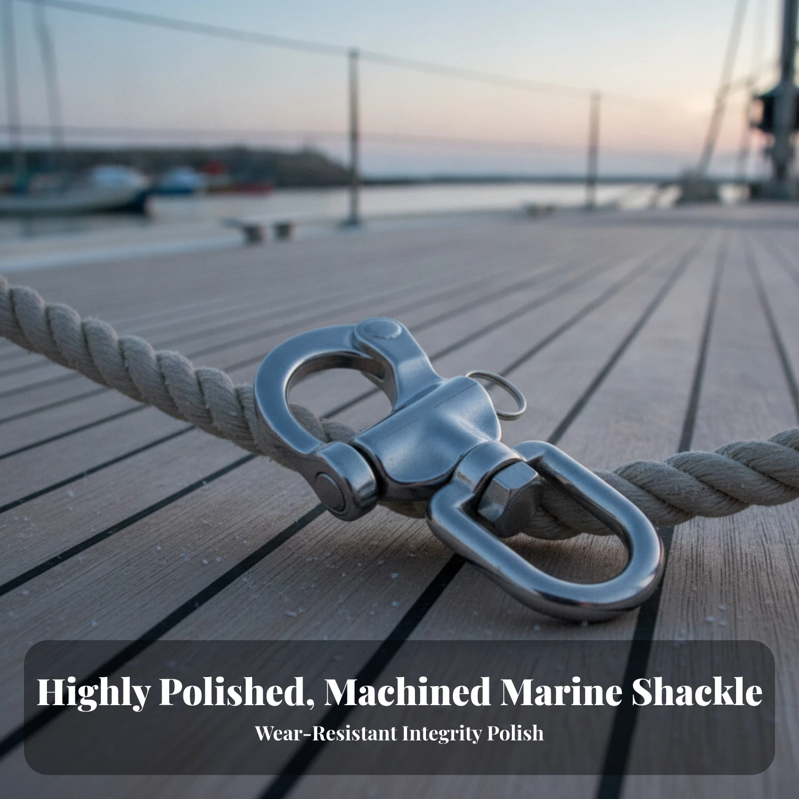 Swivel Spring Shackle 316 Stainless Steel Swivel Shackle Hardware Marine Corrosion Resistant for Sailors, Rigging, Sailing
