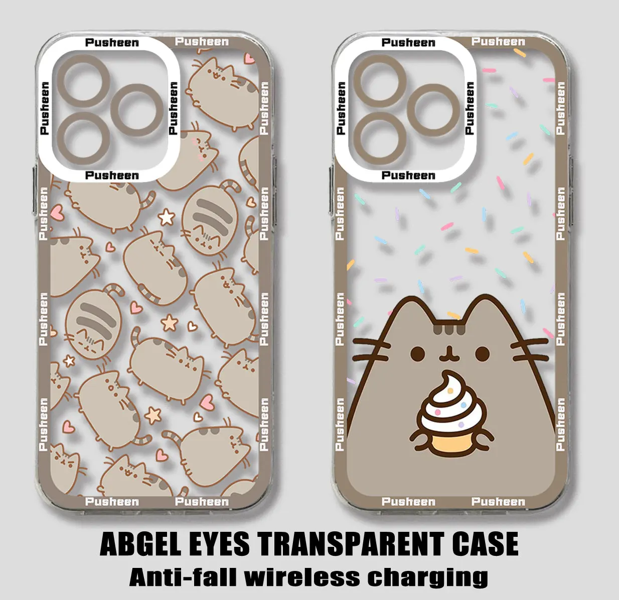 Funny Pusheen Cat Phone Case For iPhone 15 14 13 12 Mini 11 Pro Max X XR XS 7 8 SE 2020 Plus Soft Silicone Transparent Cover