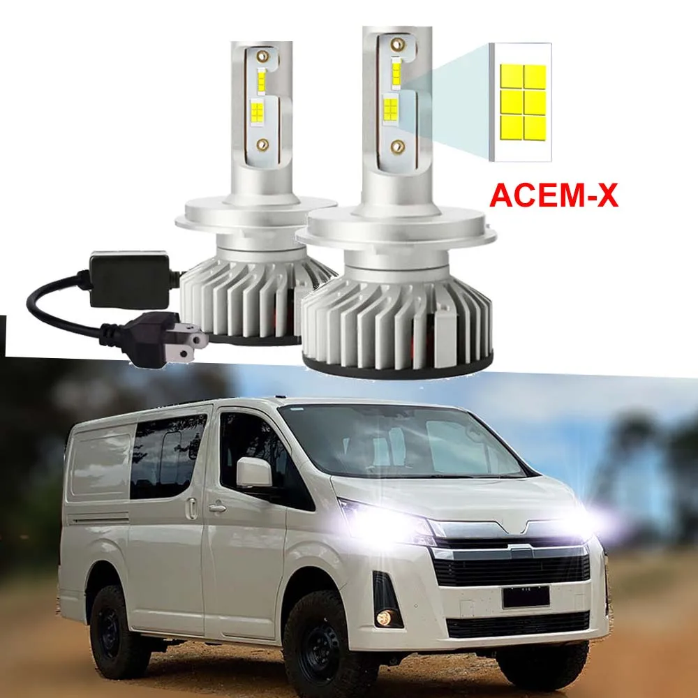 2Pcs Led Headlight Bulb For Toyota Hiace H300 300 Series 2019 2020 2021 2022 2023 2024 2025 High Low Beam LED Headlamp Canbus