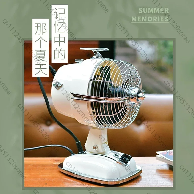 Retro Electric Fan Aromatherapy Version Household Light Sound Mechanical Air Circulation Fan Plane Head Shaking