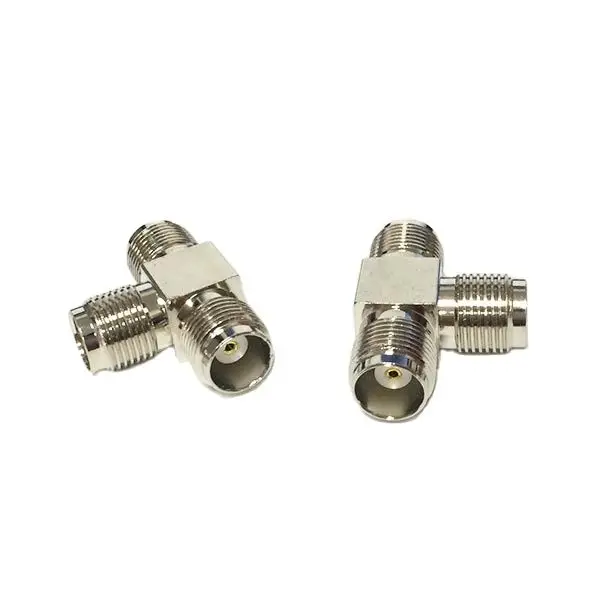 1pc NEW TNC Female Jack to 2X Female Jack T Type Splitter RF Coax Adapter Convertor Connector Straight  Nickelplated  Wholesale