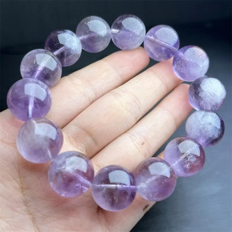 18MM Natural Purple Rabbit Hair Quartz Bracelet Fashion Personalized Men Women Holiday Exquisite Christmas Gift 1PCS