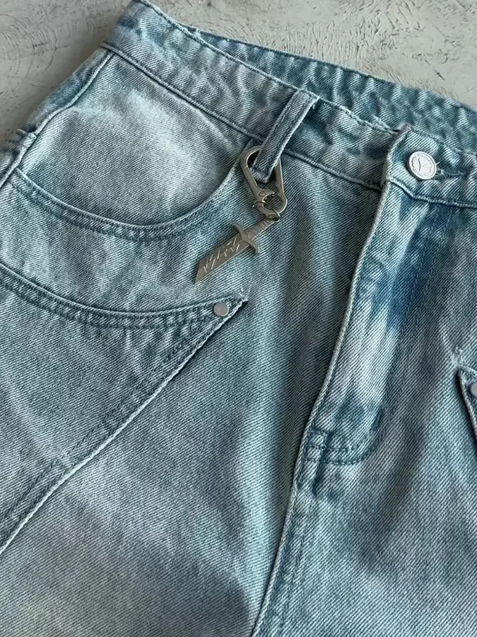 

High Waist Straight Leg Harlan Jeans Heavy Embroidery Vintage Style Dad Pants Cotton Blend Comfortable Fit for All Seasons