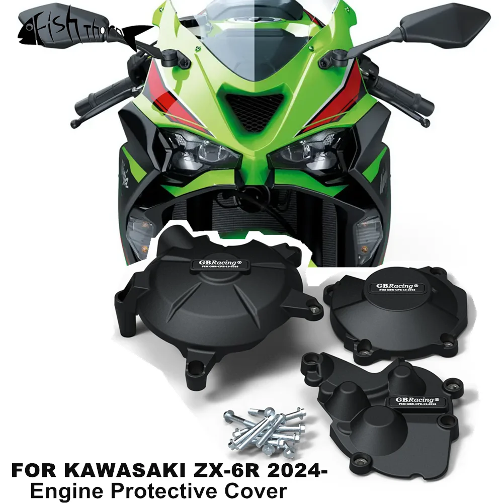 ZX-6R Motorcycle Engine Cover Sets Bonnet Protector Engine Cover For KAWASAKI NINJA ZX-6R ZX6R 6R 2024 2025