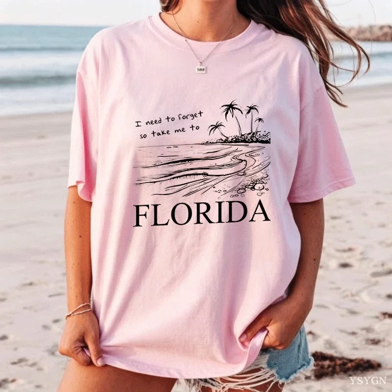 I Need To Forget So Take Me To Florida T-shirts Women Trendy Tortured Poets Department Tee TTPD Tshirt Concert Outfit Cotton Top