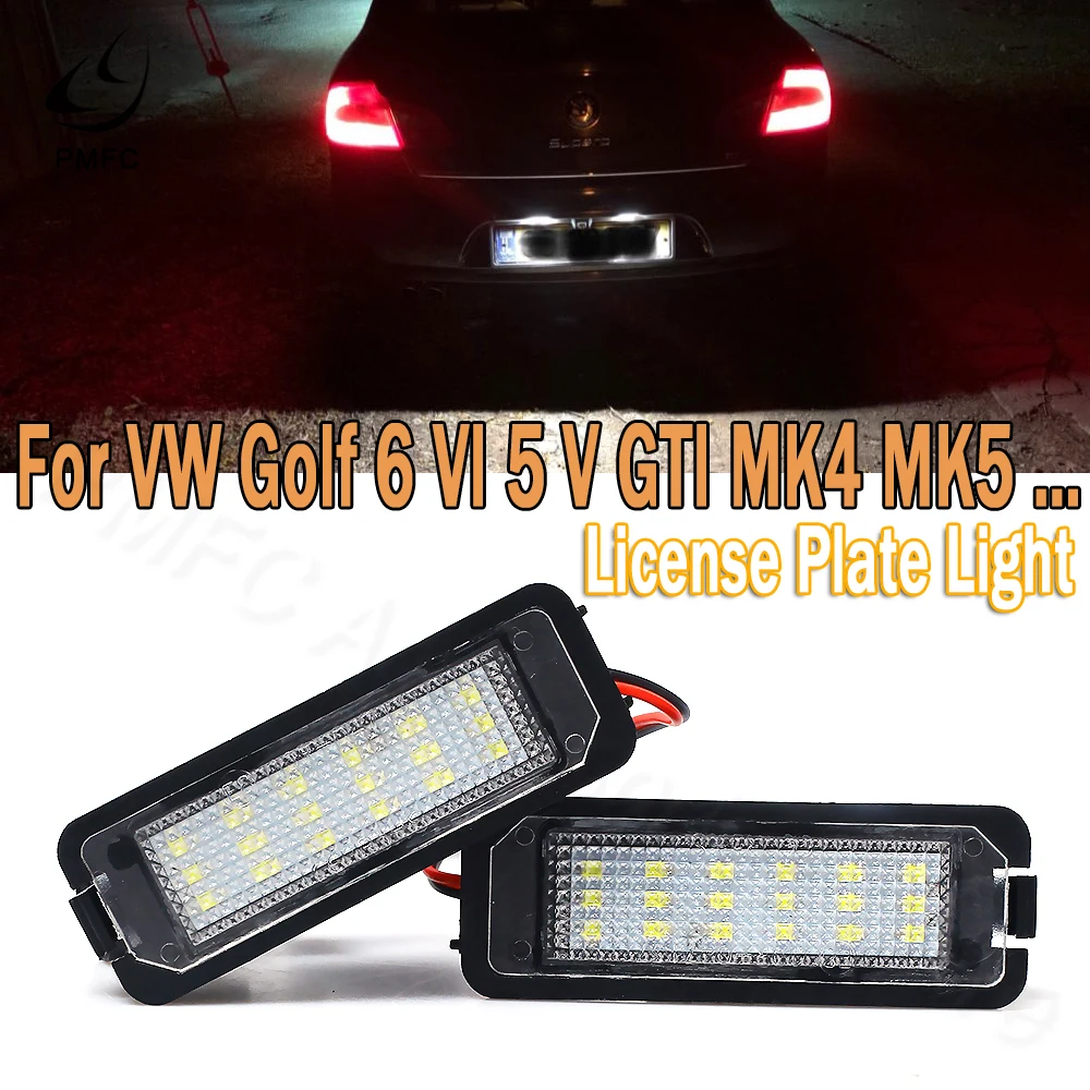 

2 шт. светодиодный светильник номерного знака для VW Golf 6 VI 5 V GTI MK4 MK5 MK6 Eos Lupo Scirocco Seat Leon Altea, автоаксессуары