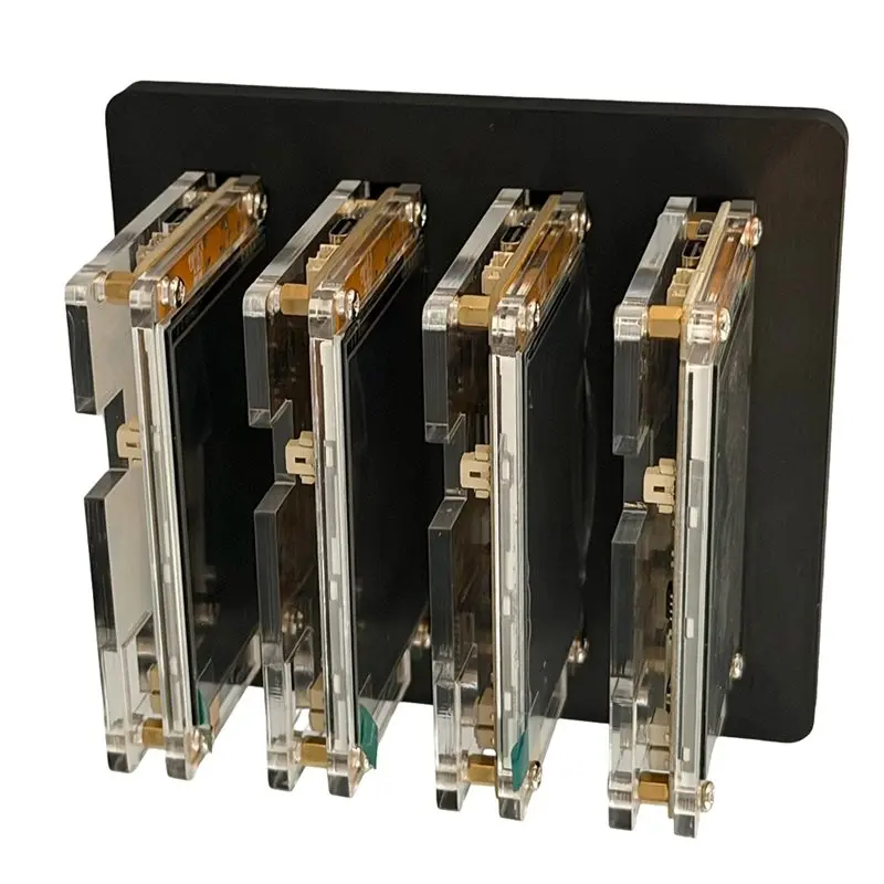 AT51-4PCS 735KH/S Nmminernerdminer+4 Slots Stand Upgraded Bitcoin Crypto Solo Lottery Miner 2.8 Inch Smart Display Miner
