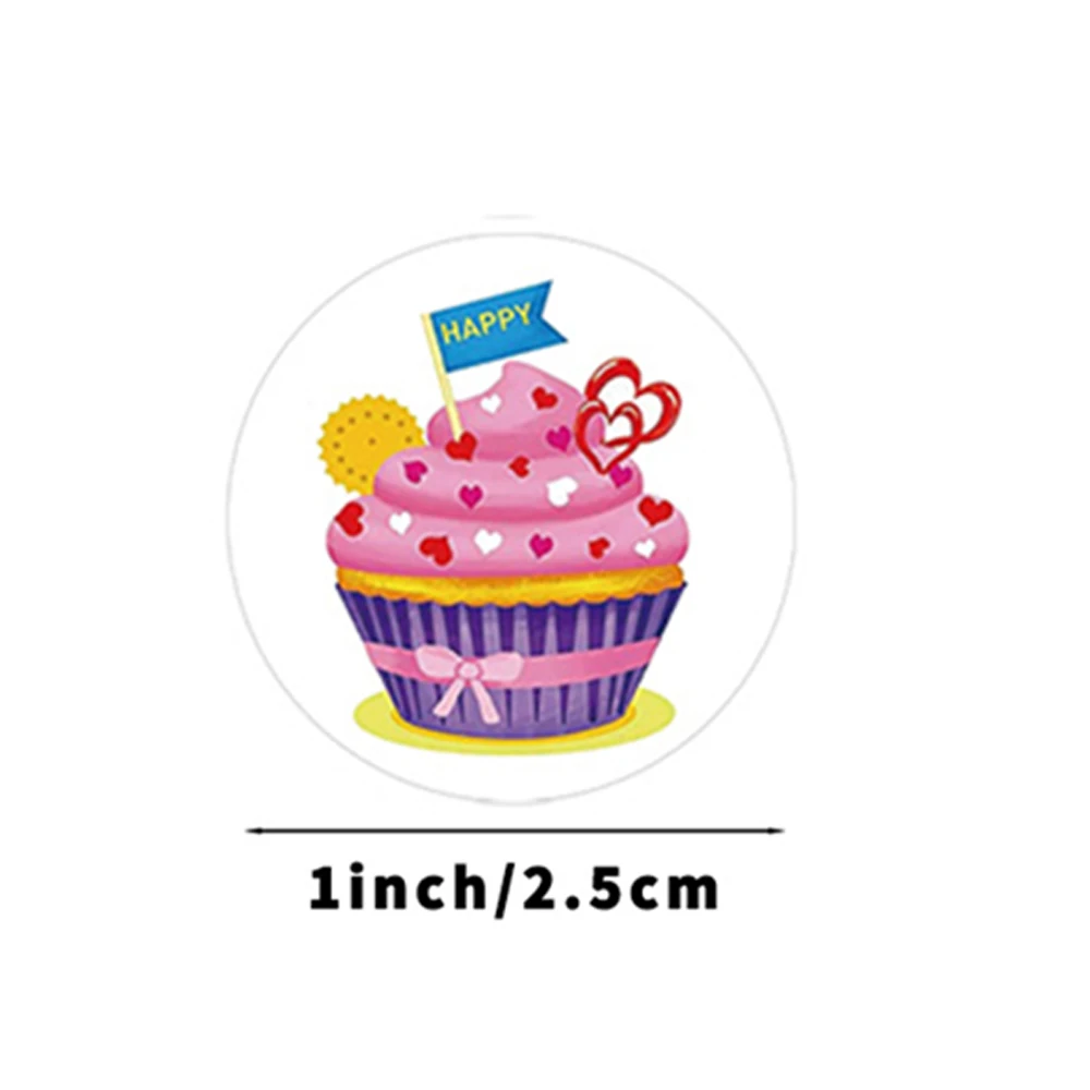 Pegatinas de feliz cumpleaños, etiqueta de sellado para embalaje de regalo, decoración de fiesta DIY, pegatinas de papelería hechas a mano autoadhesivas, 100-500 Uds.