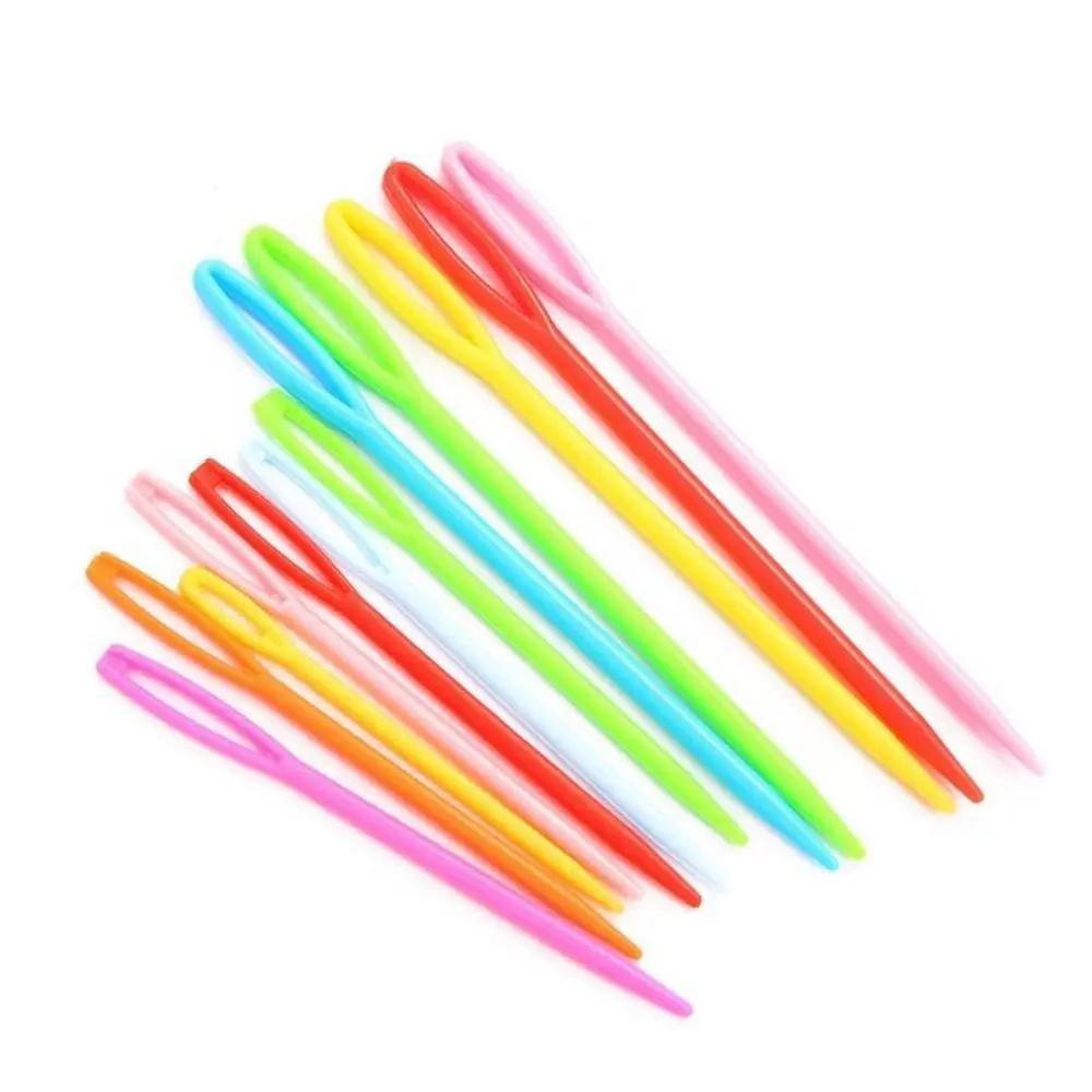 20 pcs Set New Plastic Sewing Needles Yarn Darning Wool Crochet Needles Handmade Knitting Anti Loosening Buckle Accessories