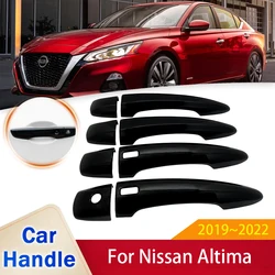 for Nissan Altima L34 2019 2020 2021 2022 Gloss Black Smart Door Handle Cover Car Decorate Styling Exterior Accessories Stickers