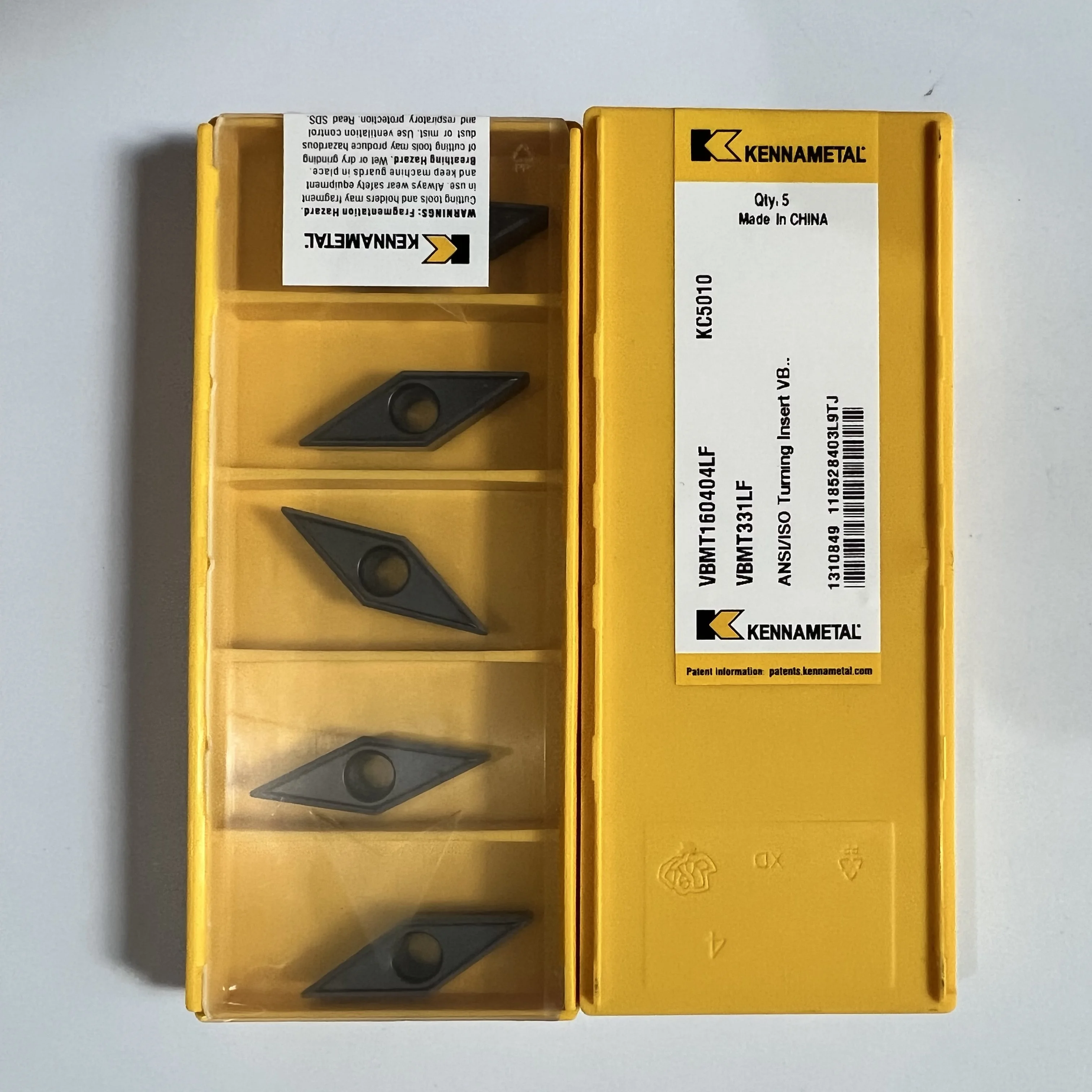 

Hard alloy cutting blades VBMT160404LF KC5010