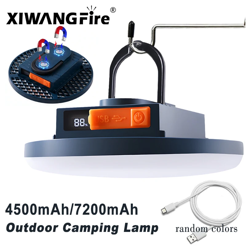 

Rechargeable Powerful Light Camping Lantern with Magnet Strong Light Portable Flashlights LED Tent Lights Work Repair Lighting