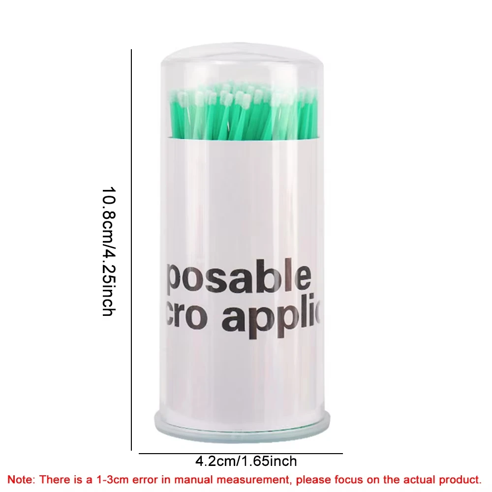 100pcs Canned Disposable Micro Cotton Swabs Applicators Bendable Brushes Eyelash Extensions Tool Cleaning Makeup Accessories ﻿