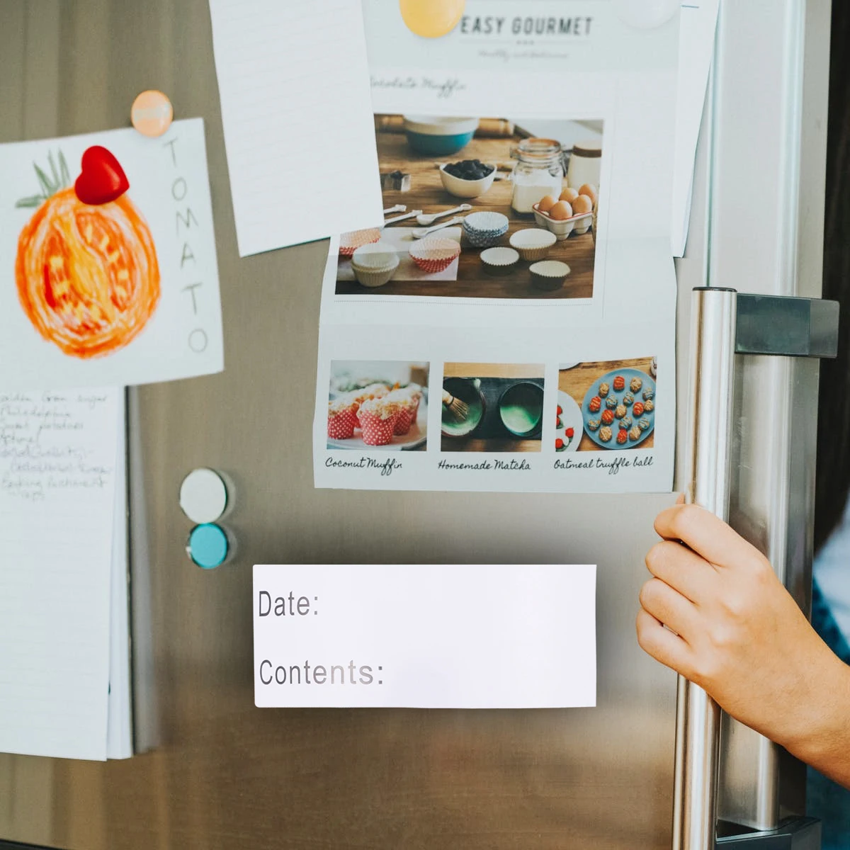 125 قطعة من ملصقات تخزين الطعام، ملصق تجريدي مقاوم لزيت الماء لحاويات إعداد الوجبات، منظمة المطبخ، أبيض فارغ #1