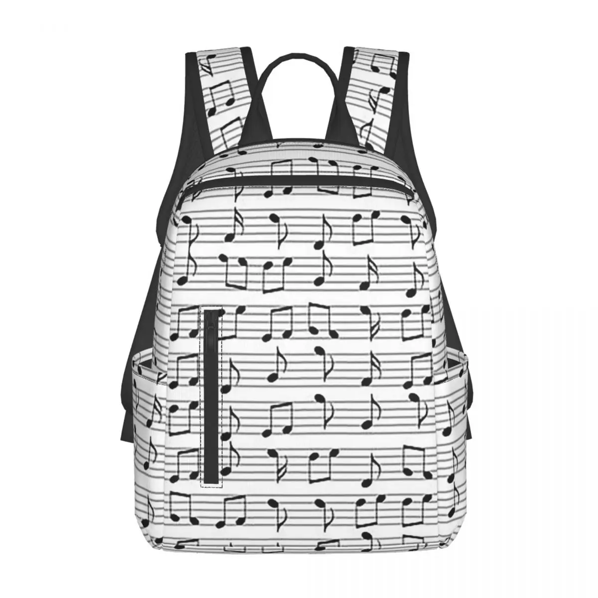 

Abstract Piano Keys With Musical Notes Backpack Daypack Large Capacity Kids BookBag School Bag Shoulder Bags for Men Women