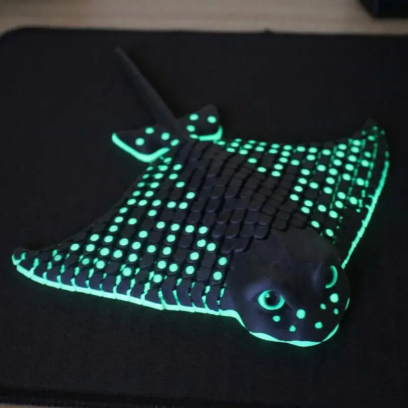 1Pcs 3D Printed Luminous Manta Ray Stingray Toy Aquatic Animal Bionic Decor