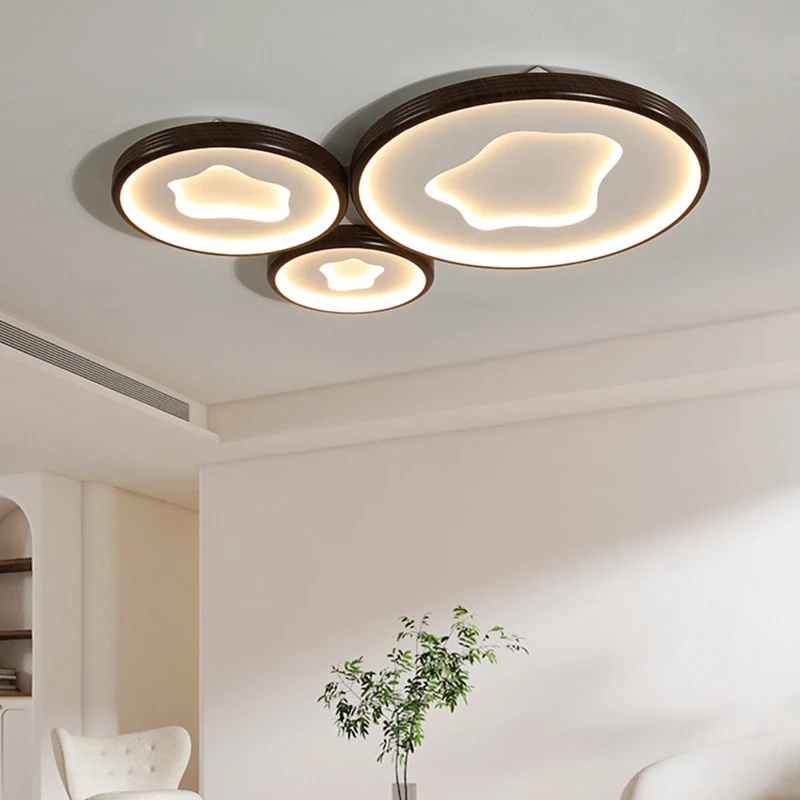 Walnut LED Ceiling Light Bedroom Living Room Balcony White Ceiling Lamp Simple Modern Home Interior Decoration Lighting Fixtures