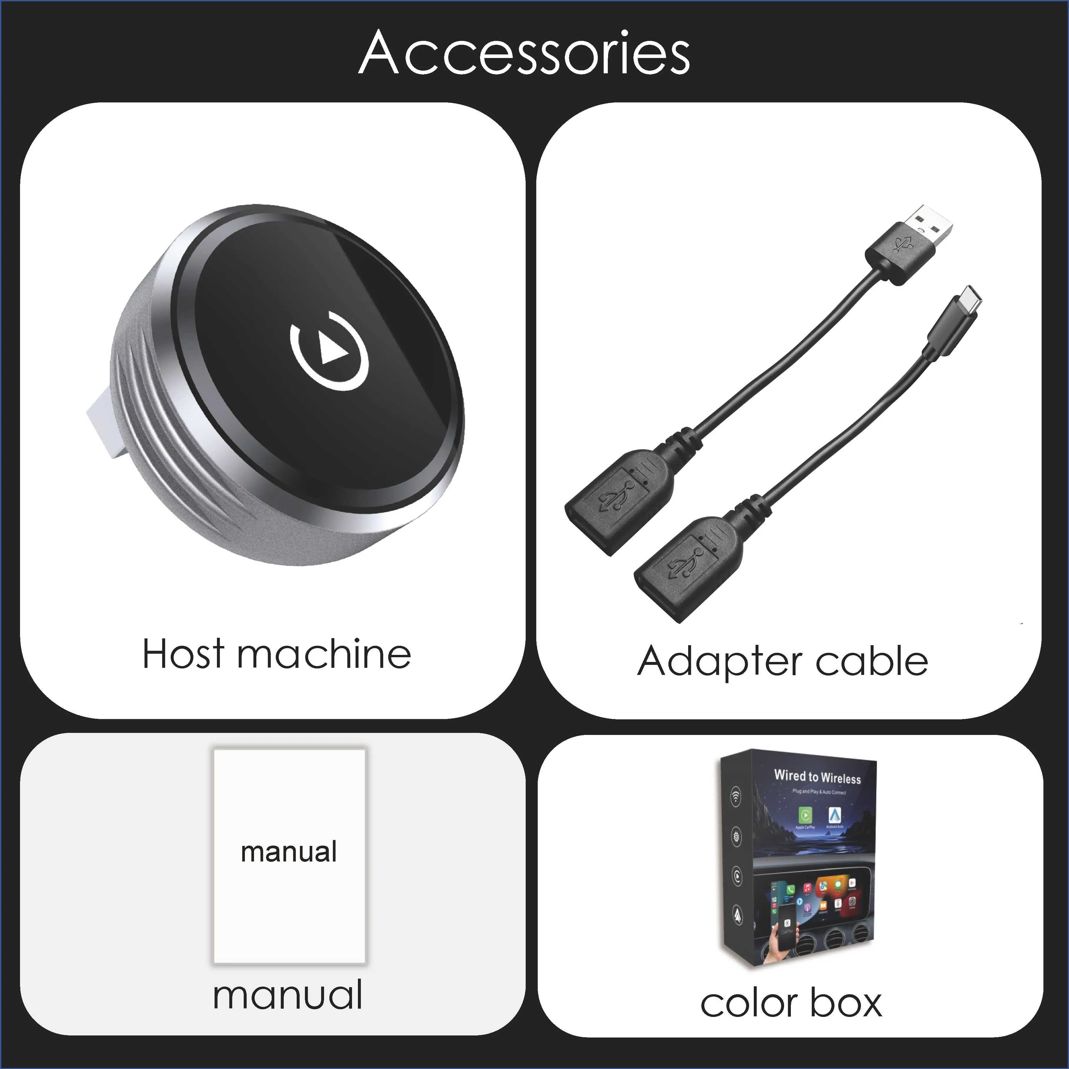 Nouvel adaptateur 2 en 1 Mini boîtier CarPlay filaire vers sans fil CarPlay et Android Auto Bluetooth WiFi connecter Plug & Play pour voitures d'origine