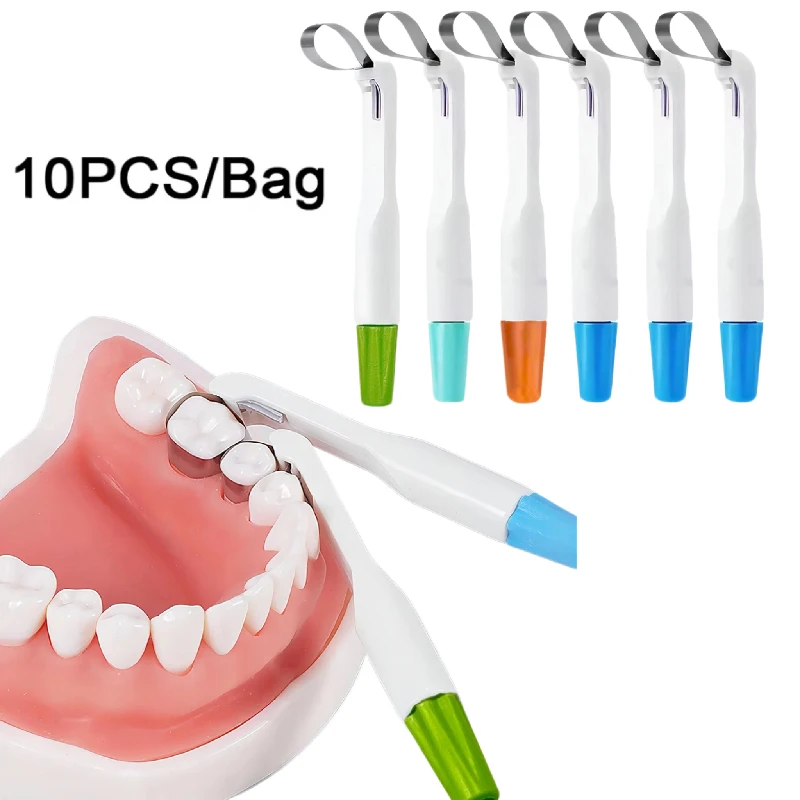 10Pcs Dentistry Matrix Band Matrice Dentist Adjustable Ring System Standard/Curved Pre Formed Matrix Dental Supplies 4.5/6MM
