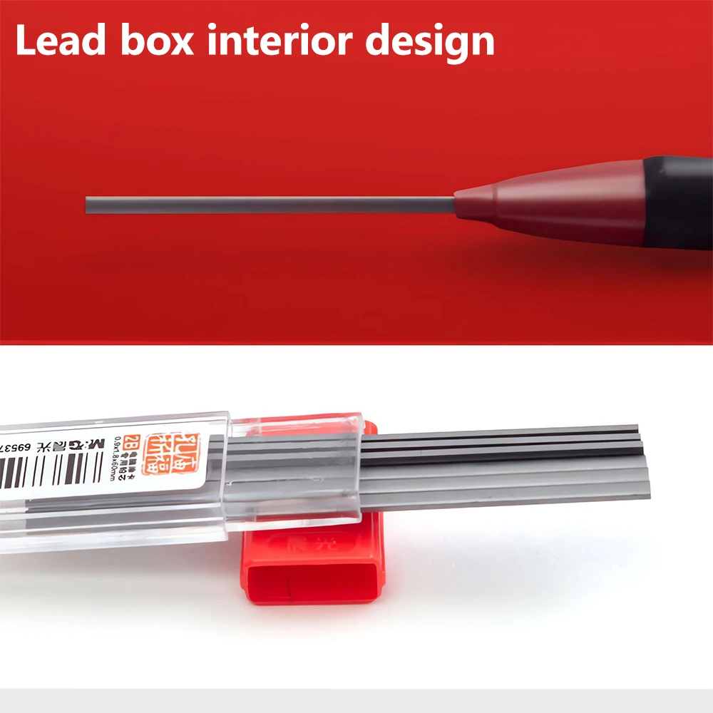 M&G Exam Pencil Leads ดินสอกดเติม 2B Black Smooth Writing สําหรับนักเรียนสอบสีสุ่ม 1 ชิ้น