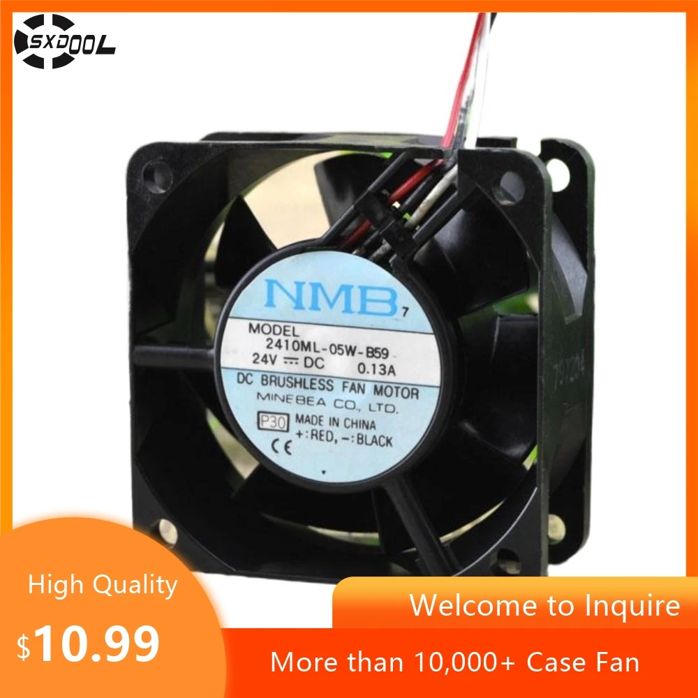 For NMB 2410ML-05W-B59 24V 0.13A 60x60x25 Axial Flow Cooling Fan for Efficient Airflow in Computers and Small Machinery