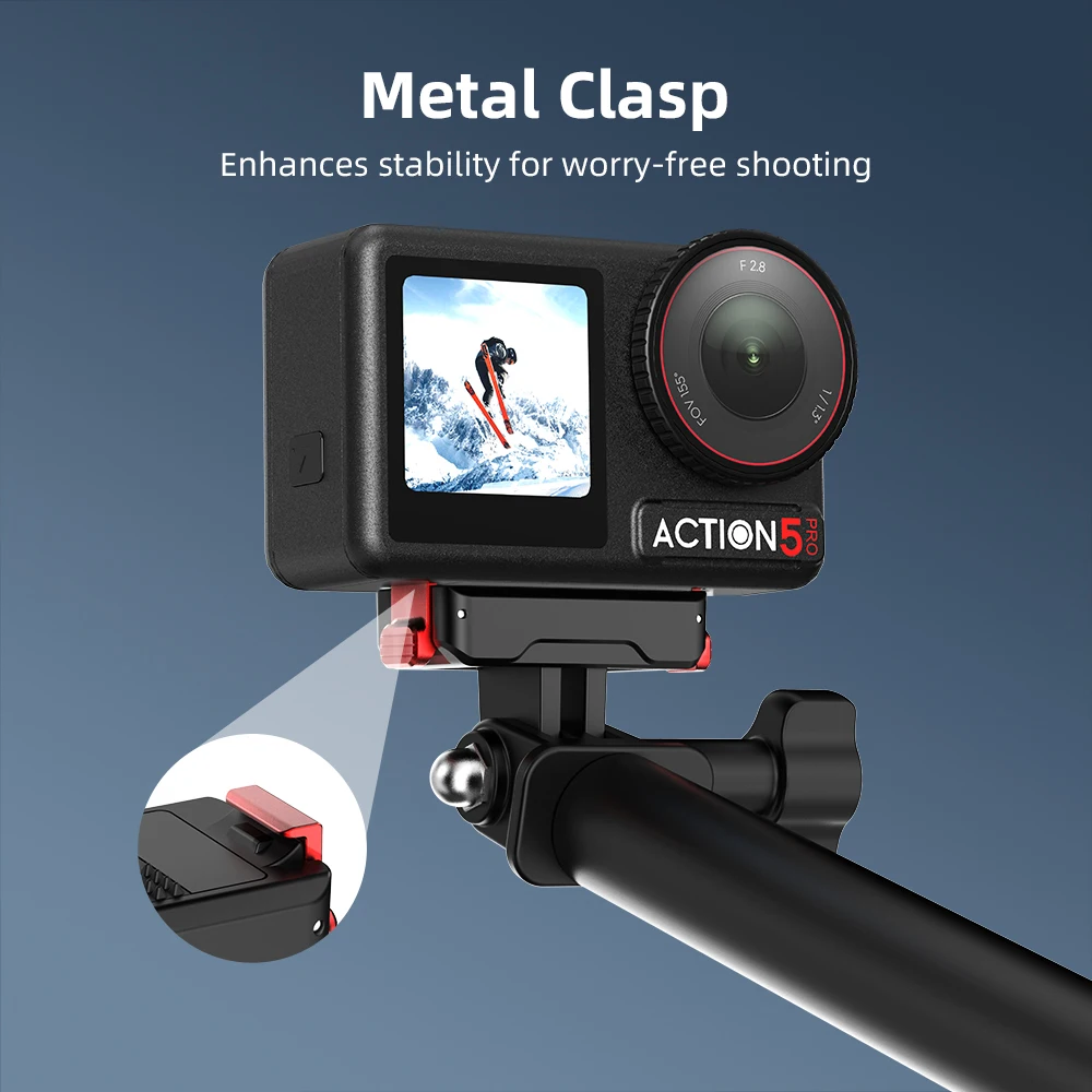 Flymile Action 5 Pro Camera Magnetic Adapter Base for DJI Osmo Action 4/3 Extension Bracket Tripod Selfie Sticks Mount Connector