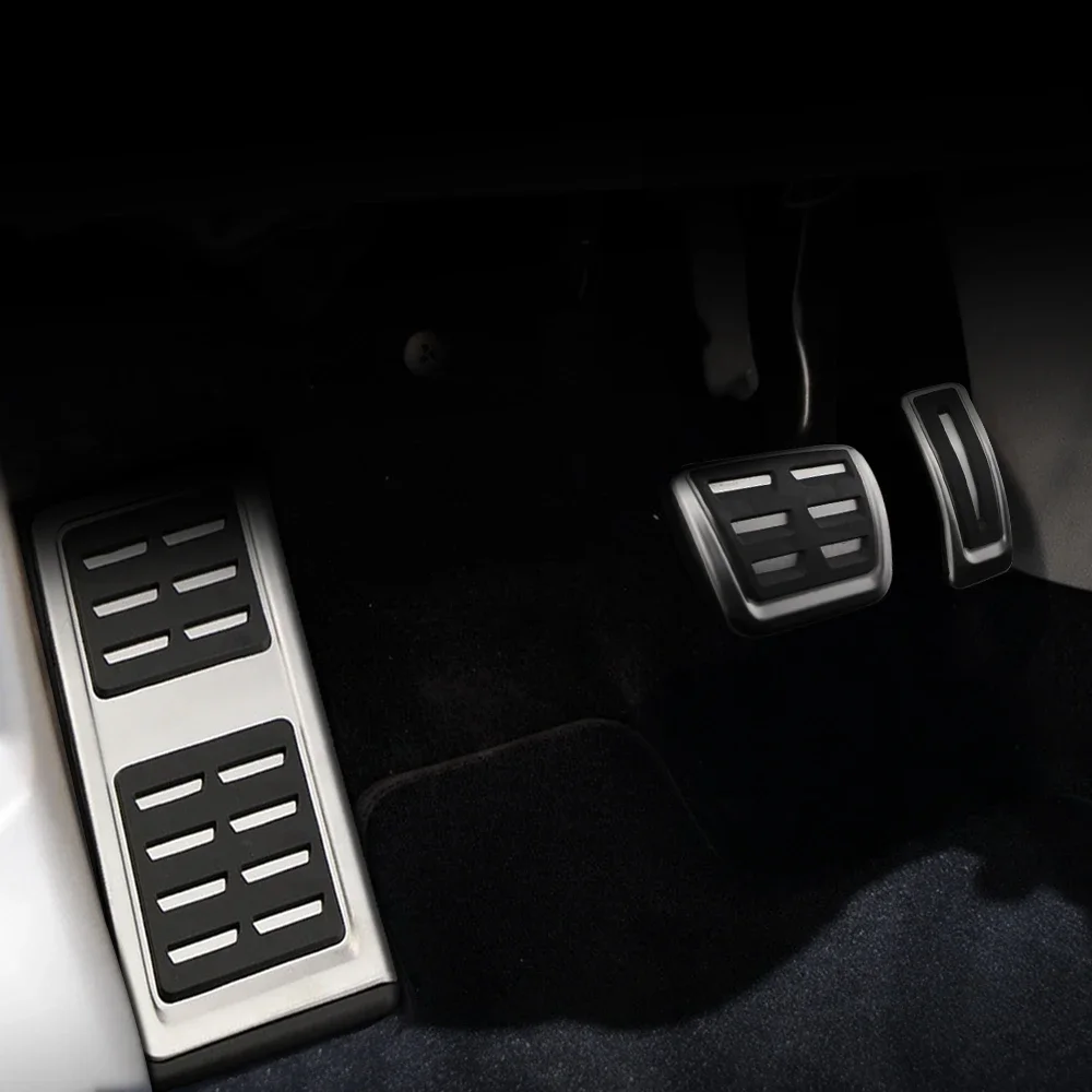 Professional Stainless Steel Sport Car Pedals Kit Non Slip Accelerator Brake Footrest Cover for Audi VW Golf Tiguan T Roc Leon