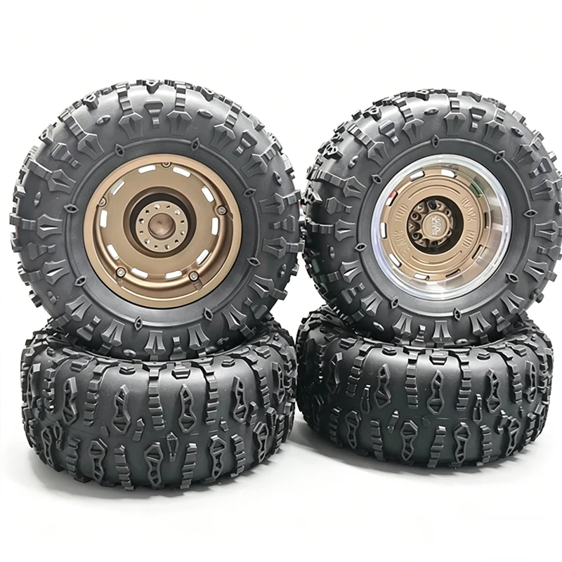

4pcs 2.6-inch Black Mud Wheel + JC Tire Set, Size 135*55*66mm High-performance Wheel Tire for 1/7 1/8 RC Crawler Car Traxxas DIY