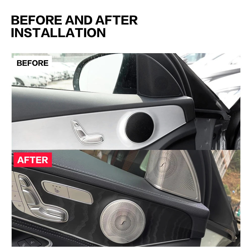 Autotür-Lautsprecherabdeckung Lautsprecherblende Dekor Innenraumzubehör für Mercedes Benz C E GLC Klasse X253 W213 W205 C300 300 – Detail 4