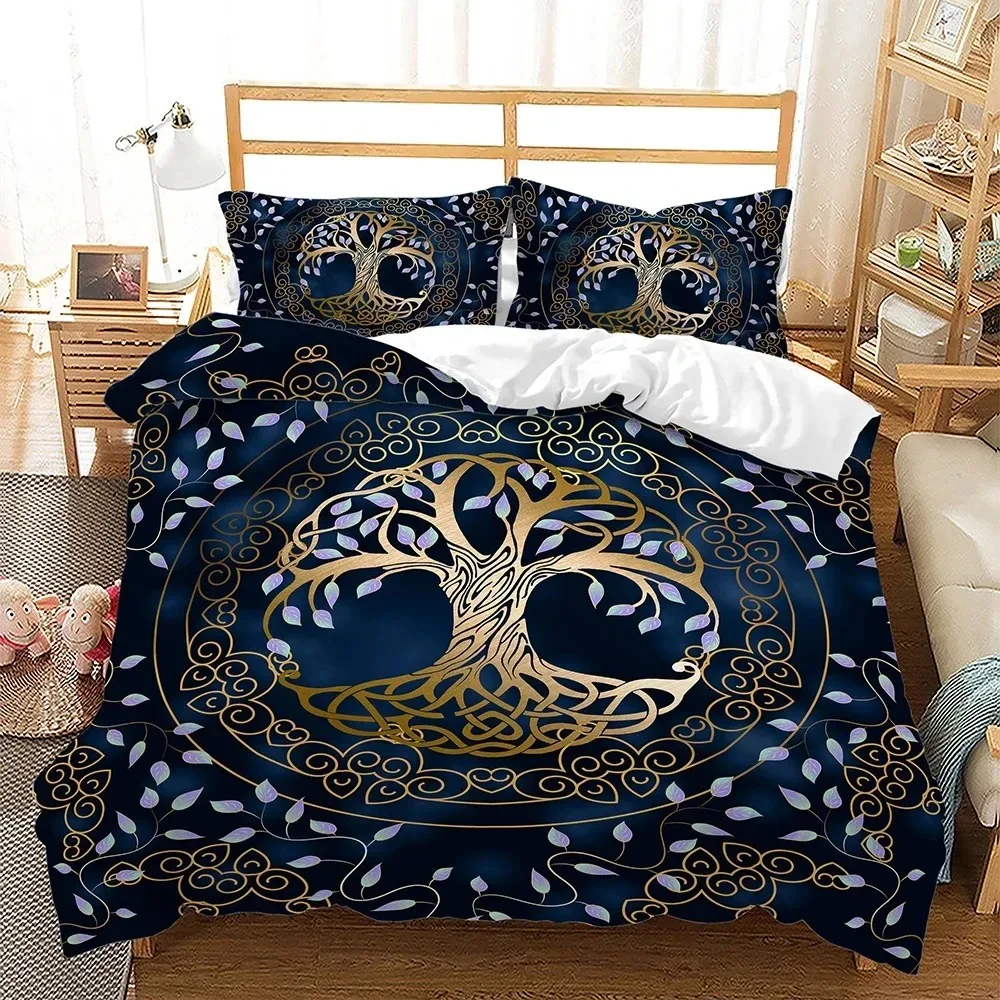 Afbeelding 3: Zwart Goud Klok Boom 3d Beddengoed Set Dekbedovertrek Sets Dekbed Beddengoed Twin Queen King Single Size Room Decor Volwassen Mode