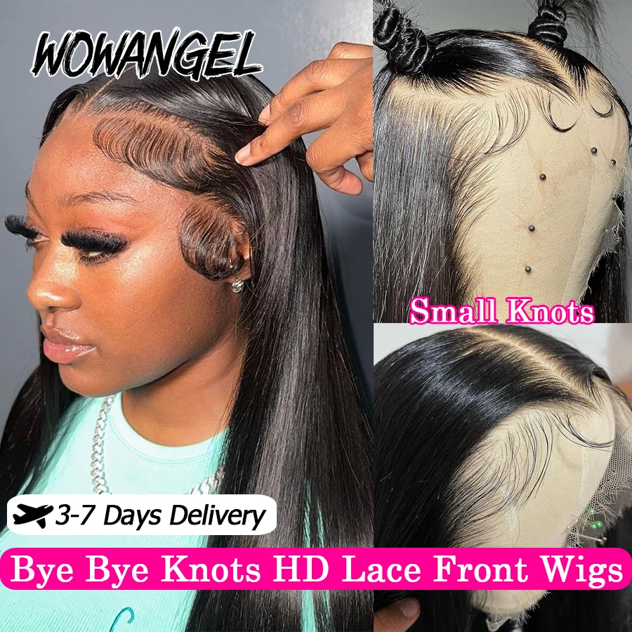 

WowAngel 250% 13x6 HD Lace Front Wigs 34in Bye Bye Knots Silk Straight Human Hair Wigs All Skins Melted Brazilian Hair For Women