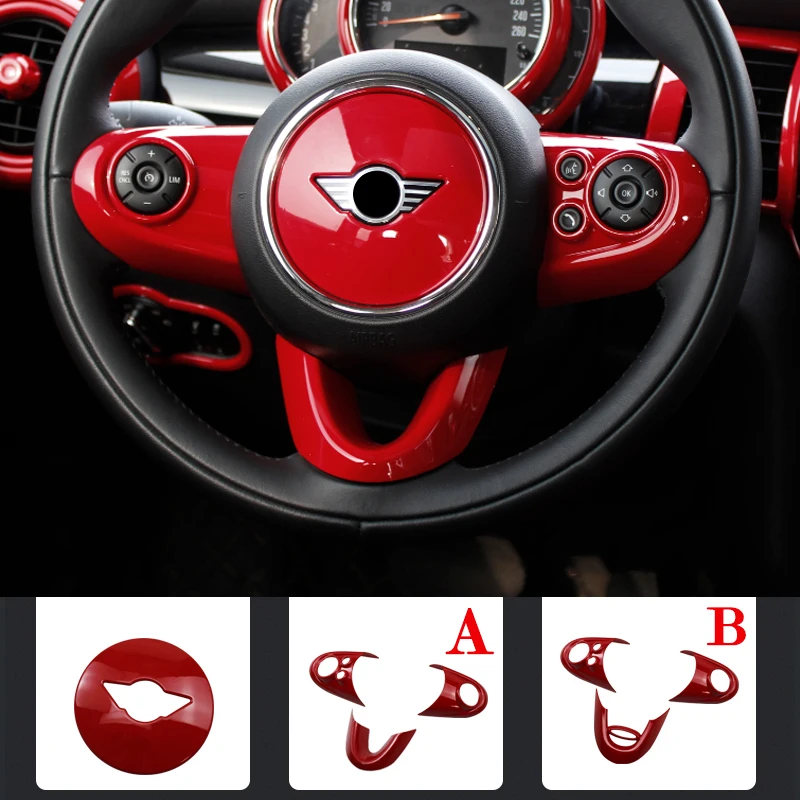 Car Interior ABS Plastic Decoration Cover Red Modified Sticker For BMW MINI Cooper S F54 F55 F56 F57 F60 CLUBMAN Car Accessories