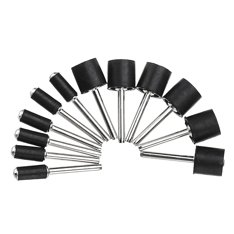 12 Uds. Tambor de lijado de vástago de 1/8 pulgadas 12,7mm 6,3mm mandril de goma Mini taladro accesorios de herramientas rotativas Dremel