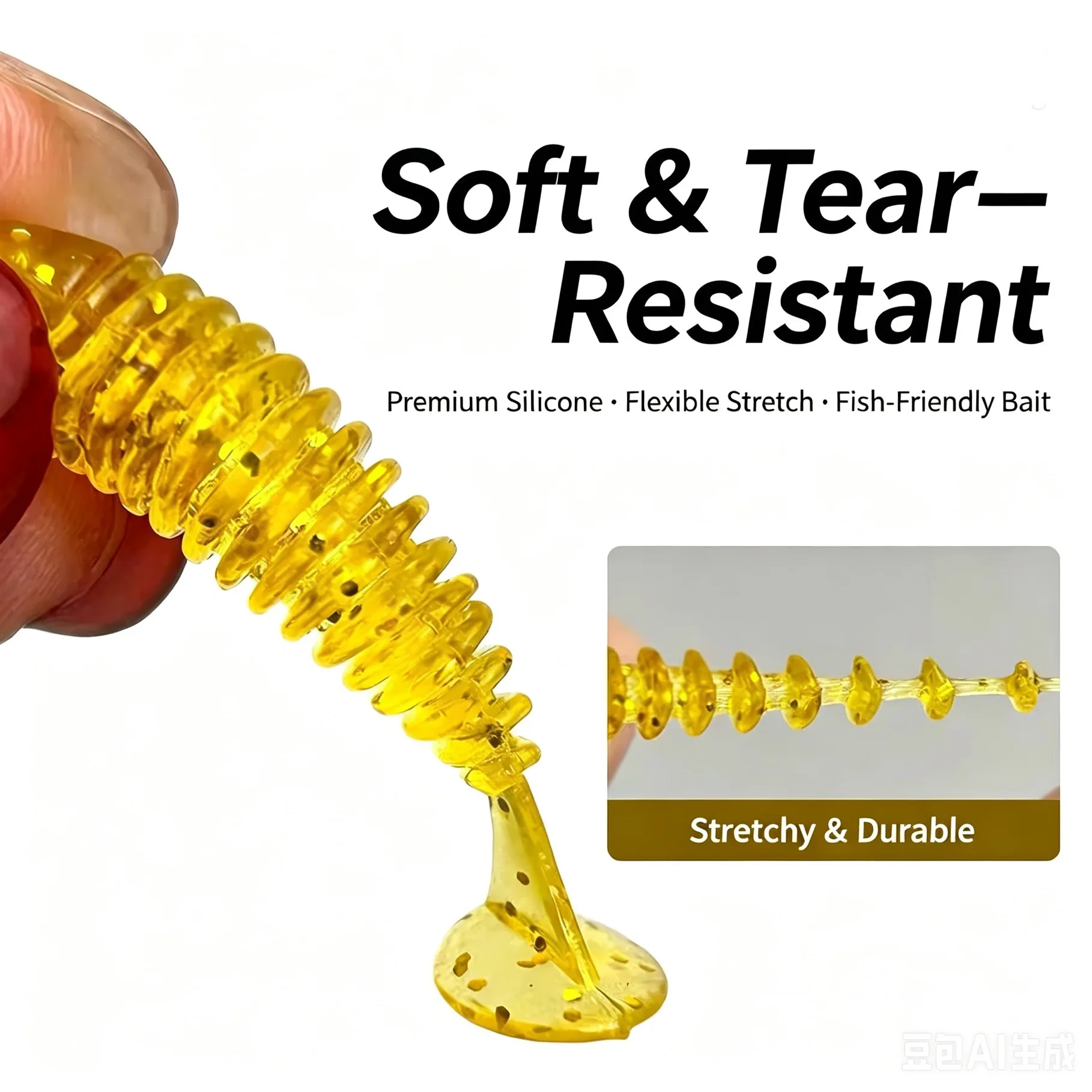 10 Stück/Set 0,5g 35mm Wobbler Mini T-Schwanz Angelköder Gummi-Weichköder Künstliche Flexible Köder Bass Silikon Fischköder