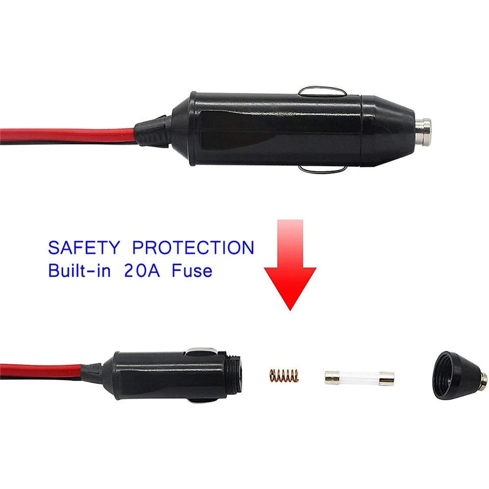 1 to 3 Car Cigarette Lighter 3 Way Socket Splitter 12v 24v Power Charger  Adapter Female Socket Plug Extension Cord Cable