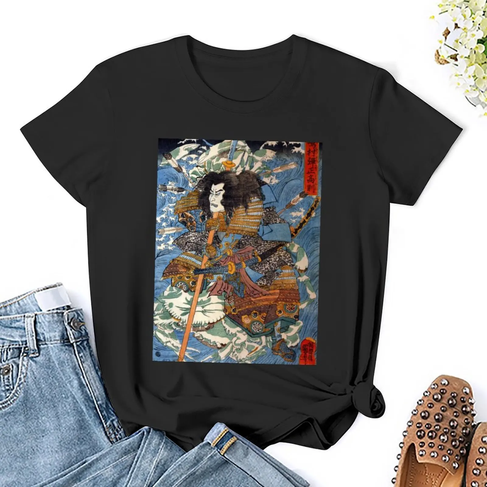 Utagawa Kuni yoshi Samurai T-Shirt übergroße Dame Kleidung Vintage Kleidung weibliche T-Shirts Frau