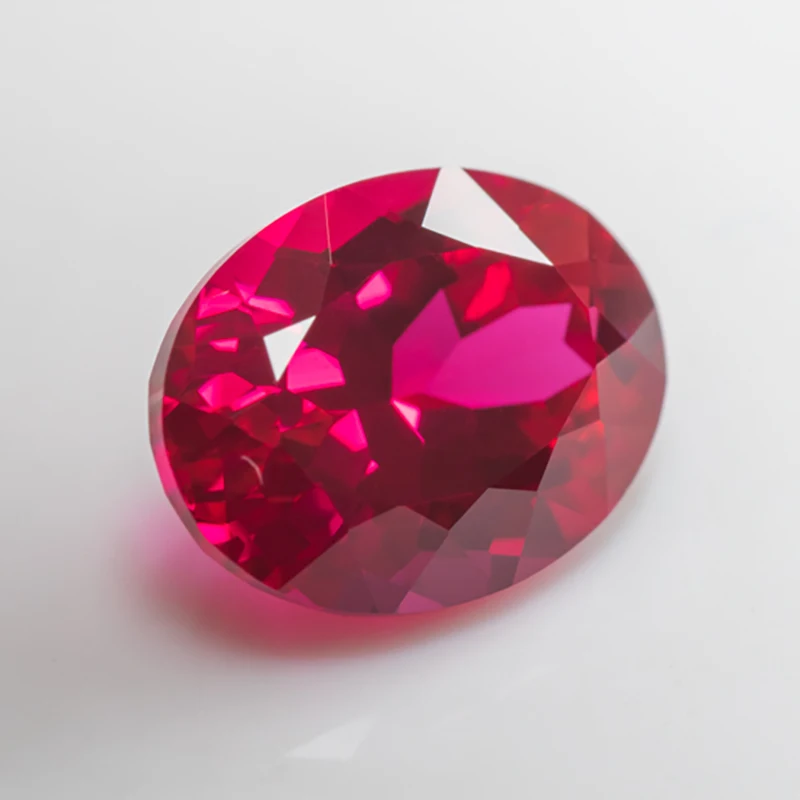 Lab Grown Ruby Oval Shape Red Color VVS1 Charms Gemstone For DIY Jewelry Making Necklace Rings Materials Selectable Certificate