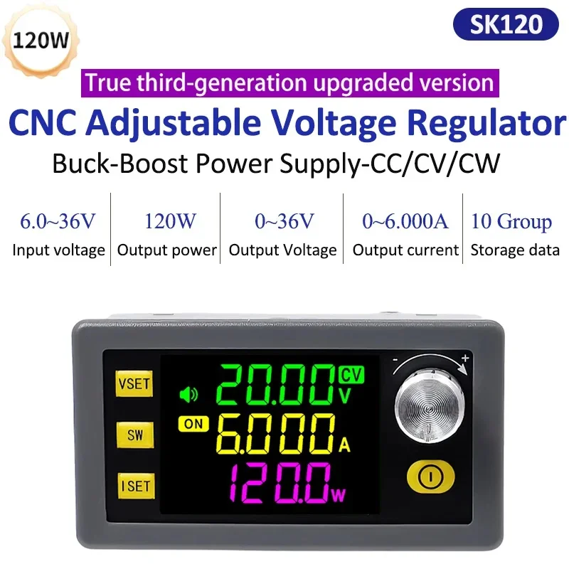 SK120/SK150 CNC DC Buck Boost Converter 7A 150W/6A 120W 0-36V Adjustable Regulated Laboratory Power Supply CC CV Power Module