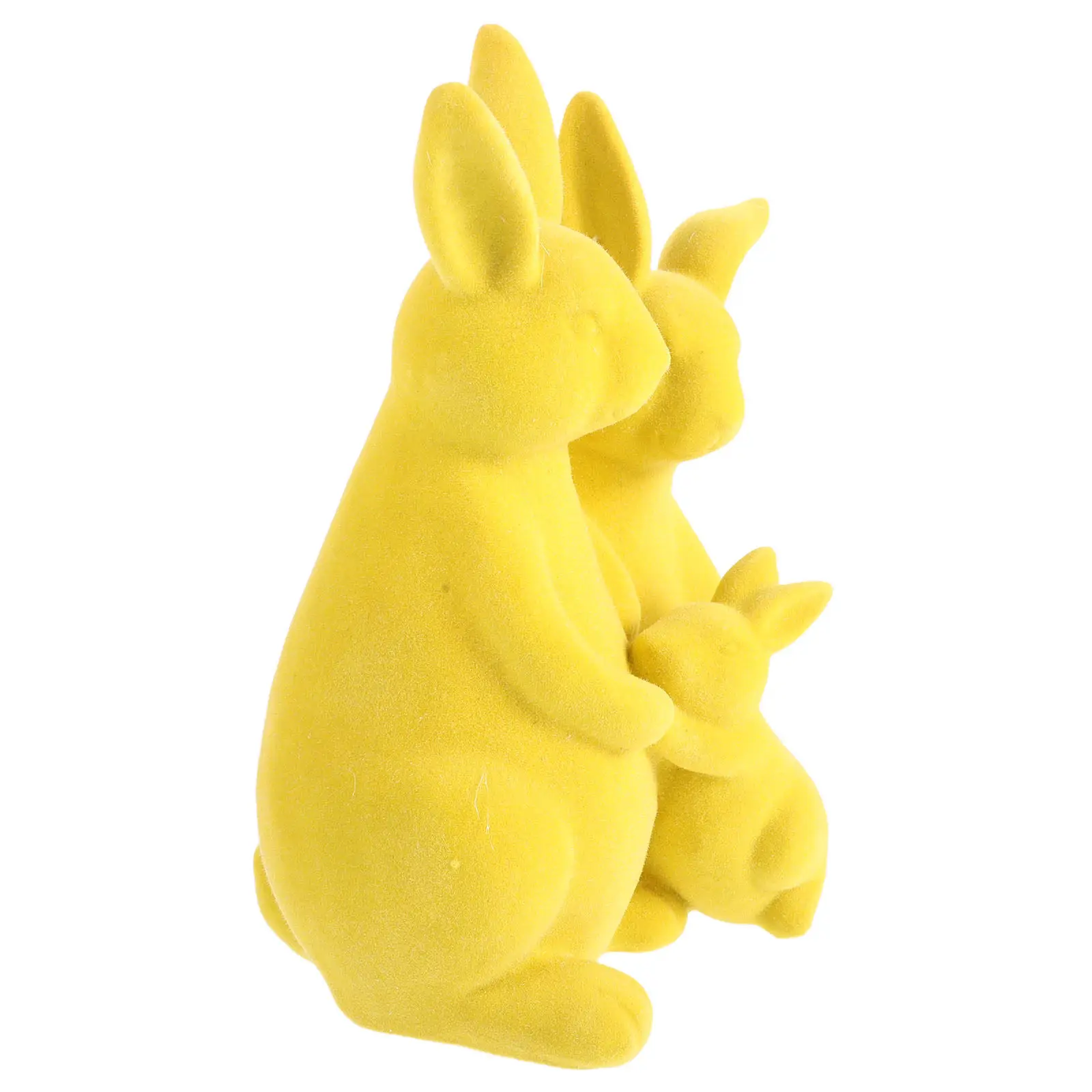 

Флокированные статуэтки кроликов из смолы: Семейные композиции для Пасхи, весенний декор, центральные элементы для стола, декор для дома в стиле фермерского дома, декоративные кролики