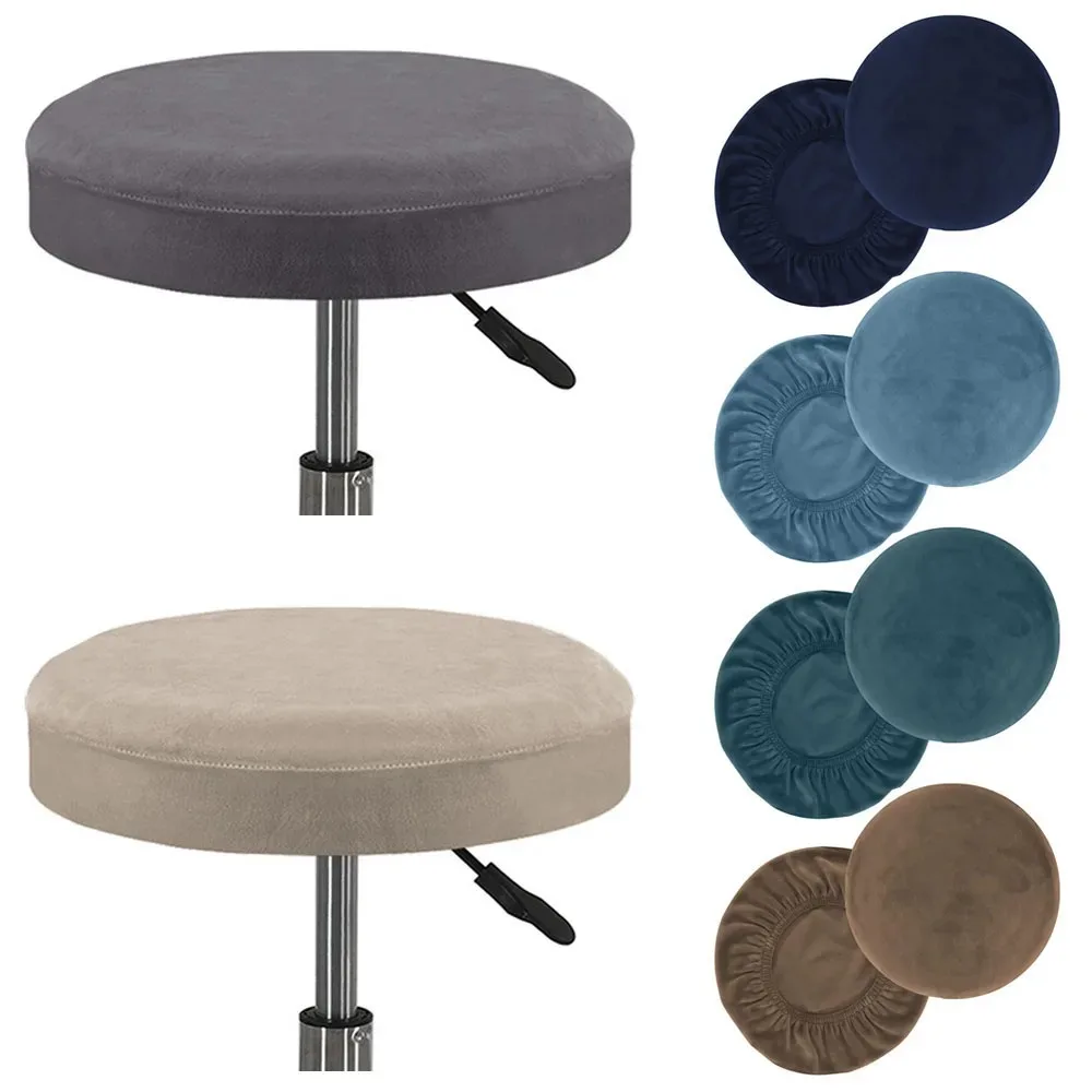 1PC Velvet Elastic Round Chair Bar Stool Cover Slipcover Protector Stretch Modern Anti-dirty Universal Stool Cover
