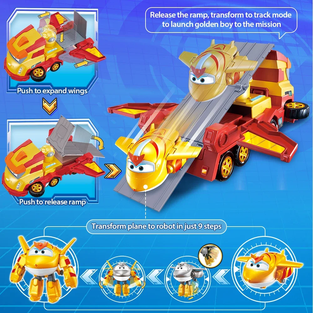 Super Wings Golden Wheels Transformujący Pojazd 3w1 Samolot Tor z Figurkami MINI